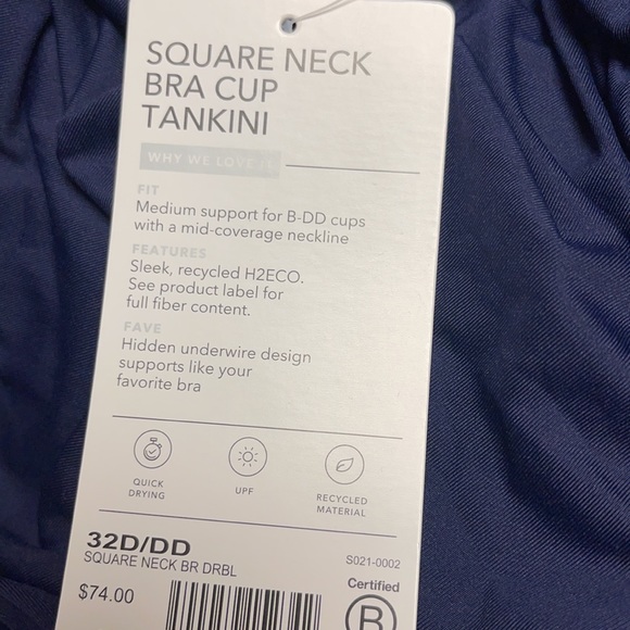 💙 Athleta Square Neck Bra Cup Tankini // Dress Blue - Picture 8 of 14